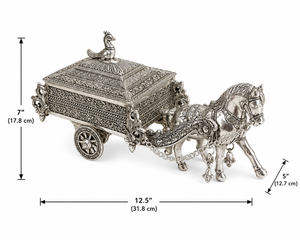 Indian Handcrafted Art Deco Silver Antique Horse Carriage <b>Box</b> Vintage <b>Trinket</b> Chest for Tabletop Centerpiece Home Decor Diwali - Product Image 6