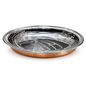Oval <b>Curry</b> <b>Dish</b> | Stainless Steel <b>Serving</b> <b>Dish</b> Copper Finish | American Style Party <b>Serving</b> Plate Kitchen Dining Restaurant - Product Image 1