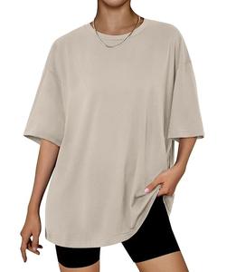 Nueva Llegada: Camiseta de Mujer 100% Algodón Sólido, Manga Media, Hombro Caído, Oversize, Casual, Holgada y Transpirable - Bangladesh - Product Image 1