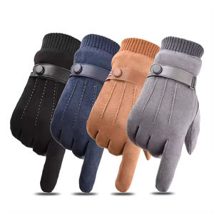 ถุงมือหนังสำหรับขับขี่ในฤดูหนาว ถุงมือมอเตอร์ไซค์แบบหนาบุนวมเพื่อความอบอุ่นและป้องกันมือและแขน - Product Image 4