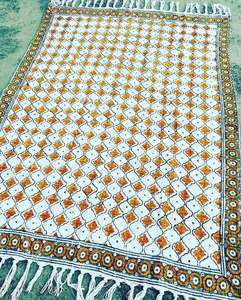 Handmade Eco-Friendly Traditional Style Block Print Cotton <b>Throw</b> Tassels 100% Cotton for Home Decor - Product Image 4