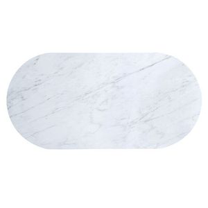 Splendido tavolino da caffè 1 pz con finitura noce scuro, piano in finto marmo bianco e cassetto per soggiorno - Product Image 3