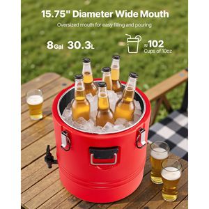 Dispenser Termico Isolato per Bevande da 8 Galloni/30,3L, Contenitore Refrigerante per Alimenti con Rubinetto, Erogatore per Bevande Calde/Fredde - Product Image 2