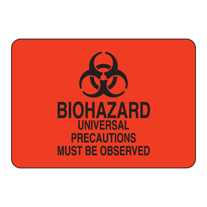 Panneau de signalisation Brady Biohazard Precautions - Panneau de signalisation imprimé UV pour la sécurité des laboratoires et des hôpitaux - Product Image 3
