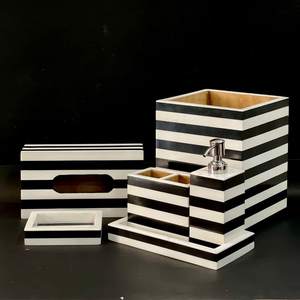 High Quality Moroccan Pattern Bone Inlay Bathroom Set Dispenser Soap Dish <b>Match</b> Holder Brush Holder Tissue <b>Box</b> & Bin - Product Image 1