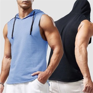 Hood Tank Top Men Custom <b>Sleeveless</b> Gym <b>Hoodie</b> Stringer Cotton Fitness Workout Sportswear Regular Fit Summer Breathable Quick - Product Image 6