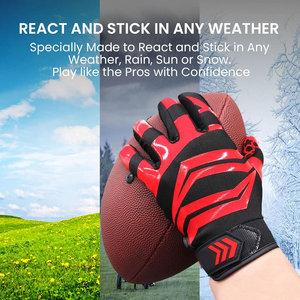 Gants de football américain pour jeunes avec paume en maille respirante, sangle de poignet rembourrée, équipement sportif, gants de receveur, adhérence réglable - Product Image 6