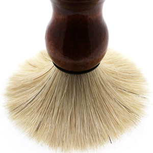 Rasoirs de barbier certifiés CE Classe I, manche en bois couleur marron, rasoirs à barbe, brosse à crème pour moustache synthétique et lisse - Product Image 3