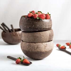 Tazón de Coco Natural Ecológico Hecho a Mano de Alta Calidad, Tazón para Servir, Vajilla Premium Sostenible para Cocina y Comedor - Product Image 1