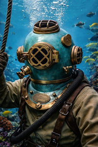 Réplica del Casco de Buceo Mark V de la Marina de los Estados Unidos, Acabado en Cobre Antiguo, Casco de Buceo Náutico para Aguas Profundas, Decoración Marítima - Product Image 6