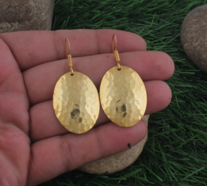 Wholesale Silver Plated 925 Sterling Silver Water Drop Hammered Dangle Flat <b>Disc</b> Drop Earrings Turquoise Luxury Engagement - Product Image 1