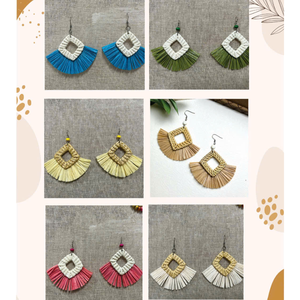 Pendientes de Aro de Ratán Natural Hechos a Mano, Estilo Boho, Ligeros, Joyería Ecológica para Mujer, TUYET DUNG, para Bodas, Hechos en Vietnam - Product Image 3