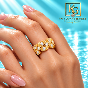 แหวนเพชรทรงใบไม้แบบ Eternity Band เพชรเลี้ยงในห้องปฏิบัติการ เครื่องประดับสไตล์พฤกษศาสตร์สุดหรู แหวนแต่งงานสุดหรูเหนือกาลเวลา และสไตล์เจ้าสาว - Product Image 2