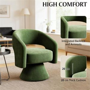 Poltrona Girevole Moderna Verde per Soggiorno o Sala da Pranzo - Product Image 2