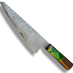 Cuchillos de Chef Hechos a Mano con Hoja de Acero Multicapa y Mango Ergonómico de Madera y Resina para Cocina Profesional y Vegetales - Product Image 3