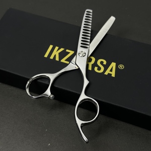 Tijeras Profesionales Ergonómicas para Cortar y Entresacar Cabello 420 J2, Tijeras de Acero Inoxidable para Texturizar, Herramienta de Peluquería - Product Image 1