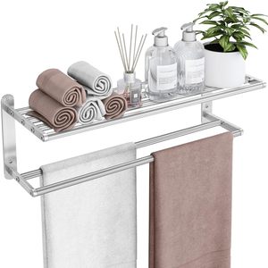 Towel Racks for Bathroom Bath Towel <b>Shelf</b> with Double Towel <b>Bar</b> Stainless Steel Material Towel Rack Hanger for Bathroom for Sell - Product Image 1
