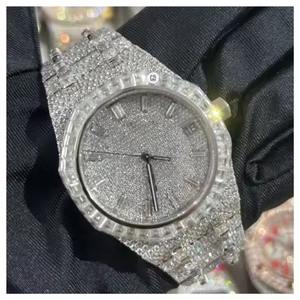 Reloj de Diamantes Moissanite de Alta Calidad para Hombre, Resistente al Agua, Movimiento Mecánico, Estilo Lujoso y Moderno, Disponible para la Venta - Product Image 2
