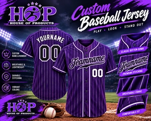 Uniforme de Béisbol para Hombre al por Mayor de Fábrica, Camisetas de Béisbol Personalizadas con Estampado Personalizado, Jersey de Béisbol Juvenil Personalizado - Product Image 3