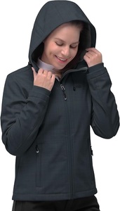 Chaqueta con Capucha Estilo Impermeable, Chaqueta Softshell Cortavientos, Resistente al Agua, Ropa de Calle para Otoño e Invierno, Chaquetas con Capucha de Softshell para Mujer - Product Image 4