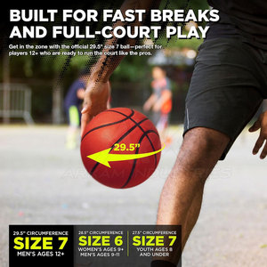 Ballon de basket-ball d'entraînement durable avec une forte adhérence et une construction robuste, adapté à une utilisation en intérieur et en extérieur - Product Image 3