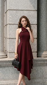 Vestido Midi de Cóctel con Cuello Halter para Mujer, Precio Directo de Fábrica, Fabricante de Ropa OEM ODM, Proveedor Mayorista - Product Image 5