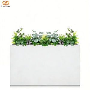 Pots de fleurs rectangulaires modernes en acier pour extérieur, finition peinte noir/blanc, pour jardin, pépinière et intérieur - Product Image 4