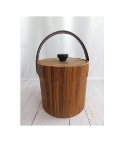 Seau à glace en bois d'acacia grande capacité, seau en bois rustique, seau à glace vintage, best-seller en promotion - Product Image 1