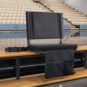 Sedile Pieghevole per Tribuna con Tracolla, Sedia da Stadio con Cuscino Spesso e Supporto Lombare, Sedili Imbottiti per Tribuna - Product Image 2