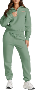 Women 2 Piece Outfits Sweatsuit Lounge <b>Set</b> Half Zip Pullover with <b>Jogger</b> Airport Tracksuit <b>Matching</b> Pants <b>Set</b> - Product Image 3