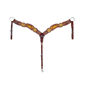 Collar de pecho tallado a mano occidental de cuero de vaca 100% de calidad superior con trabajo de cuentas proveedor de Fabricante Mayorista - Product Image 4