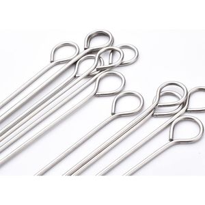 Lot de 12 brochettes à kebab en acier inoxydable de 10 pouces, outils de barbecue pour la préparation de kebabs et de kabobs - Product Image 3