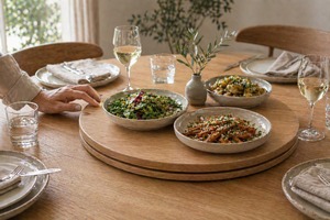 Minimalist Wooden Lazy Susan Turntable <b>Tray</b> Suitable For Dining Table Serving <b>Breakfast</b> Pantry And Home From india - Product Image 4