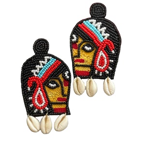 Pendientes bordados a mano, cómo hacer pendientes con bordado a mano, joyería festiva para mujer al mejor precio, pendientes con cuentas - Product Image 1
