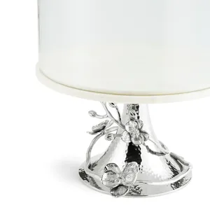 Round Stainless Steel <b>Cake</b> <b>Stand</b> with Marble Top and Flower Design 2-Piece Set Hand Wash Only - Product Image 4