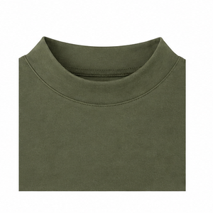 Customize <b>Olive</b> <b>Green</b> Womens Fitted Stretch Fit Mock Neck Short Sleeve <b>T</b> <b>Shirt</b> Breathable Cotton Modal Jersey WMNTS-0012 - Product Image 5