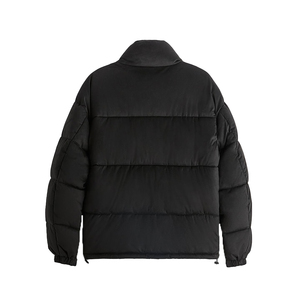Chaqueta Acolchada Personalizada OEM para Hombre, Cuello Alto, Negra Mate, Gruesa, para Invierno, Estilo Urbano - Product Image 2