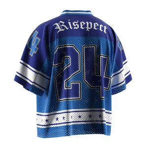 เสื้อแฟนคลับสีน้ำเงินสำหรับผู้ชาย หมายเลข 24 คอวี แขนสั้น ผ้าตาข่ายระบายอากาศได้ดี ทรงปกติ ชุดกีฬาสำหรับผู้ใหญ่ - Product Image 6