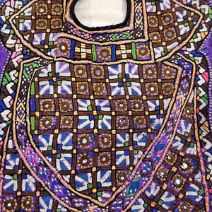 Indian Vintage Handmade Banjara Neck Yoke with Embroidery and <b>Mirror</b> Work Banjara Front Dressing Neck Yoke Patch to Embellish - Product Image 3