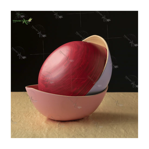 Manufacturer Premium Customized Disposable Eco-Friendly Multi-Color Classic Bamboo Serving <b>Bowl</b> Collection Party Diameter 25cm - Product Image 1