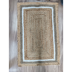 SHEELTEX Braided Jute Rug Handmade Anti-Bacteria Modern Geometric <b>Frame</b> Design Wholesale Custom for Living Room Home Decor Hotel - Product Image 6