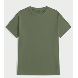 Men's Gray Short Sleeve O-Neck 100% Cotton Jersey T-Shirt Regular Fit Casual Solid Color Blank <b>Design</b> - Product Image 3