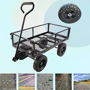 Chariot de jardin à roues noires robustes pour un transport plus facile du bois de chauffage, chariot à outils avec design de brouette - Product Image 1