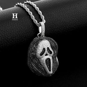 Colgante Personalizado de Ghostface con Diamantes de Laboratorio VVS en Blanco y Negro, Colgante de Personaje de Película, Joyería Hip Hop para Hombre - Product Image 6