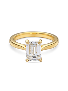 Emerald Cut Lab Created Diamond GRA Certified Art Deco Engagement <b>Ring</b> <b>Split</b> Shank Cathedral Solitaire 14K Gold Diamond <b>Ring</b> - Product Image 3