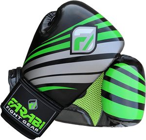 Gants de MMA Farabi en cuir PU respirant avec fermeture antidérapante à séchage rapide pour l'entraînement des adultes arts martiaux Muay Thai Vert - Product Image 2
