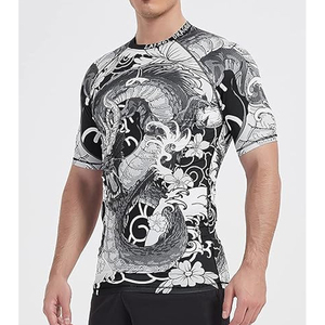 Men Athletic Rash Guard T <b>Shirt</b> <b>Compression</b> Short Sleeve Swim <b>Shirt</b> Quick Dry UV Protection OEM Bulk - Product Image 5