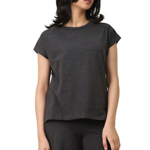 เสื้อยืดคอกลมแขนสั้นสีเทาเข้มสำหรับผู้หญิง ขายส่ง เสื้อยืดลำลองใส่สบาย ผ้าฝ้าย ใส่ได้ทุกวันในฤดูร้อน เสื้อพื้นฐาน - Product Image 2
