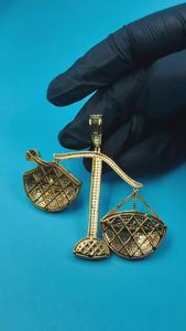 Pendentif personnalisé avec nom, motif 'Loyalty vs Money Scale', en Moissanite Iced Out, style Hip Hop Bling Rapper, en Argent 925 - Product Image 4