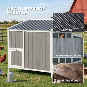 Gallinero de Madera para Exteriores con Nido, Bandeja Extraíble y Techo Resistente a la Intemperie para 4-6 Gallinas, Disponible en Estado Nuevo y Usado - Product Image 4